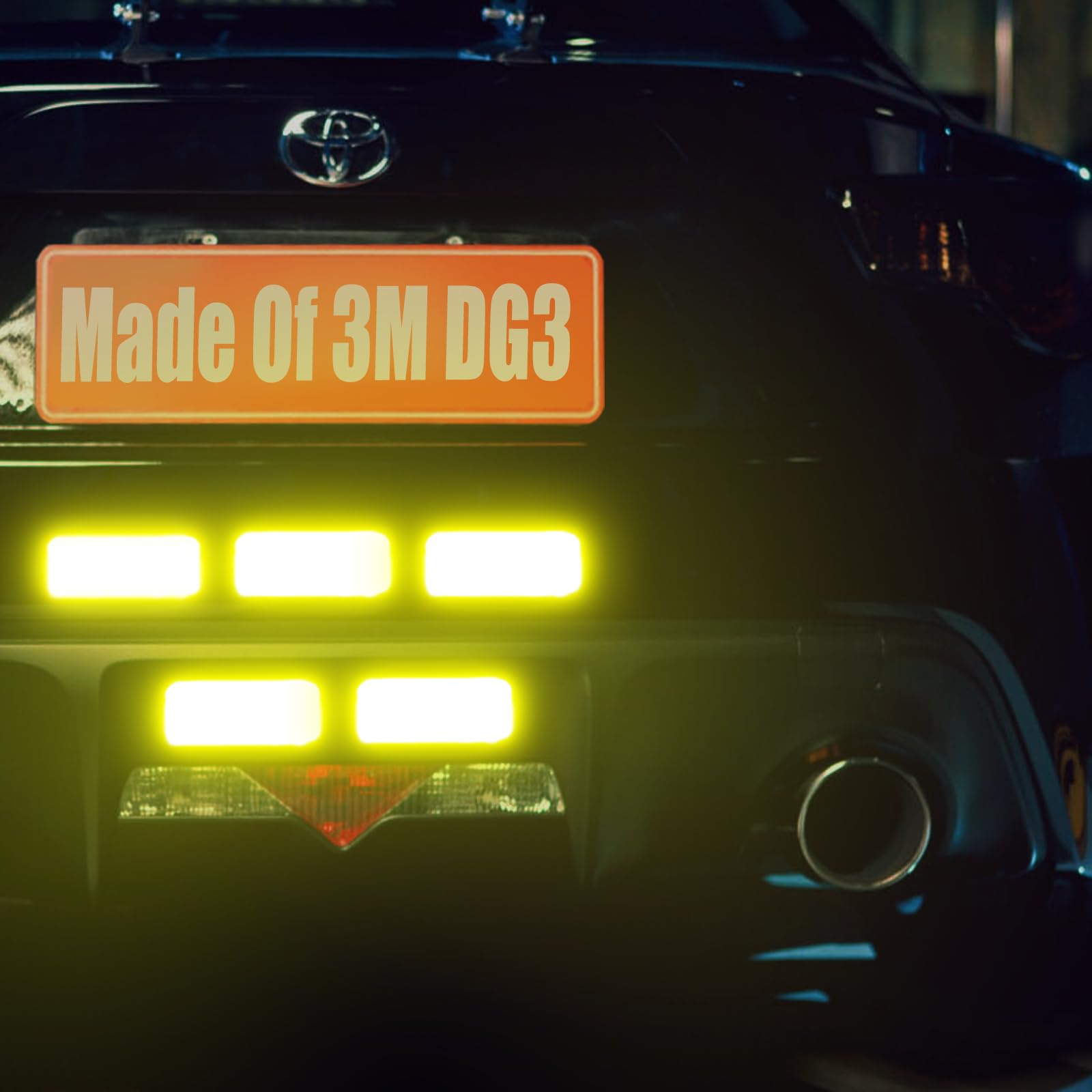 PHIXBEAR Reflective Stickers Made of 3M DG3,Super Reflection, Safety Reflective Tape for Car Trailer Truck Bike Motorcycle, 20 Pcs Fluorescent Yellow-Green Outdoor Waterproof 3.15" X 1.18"