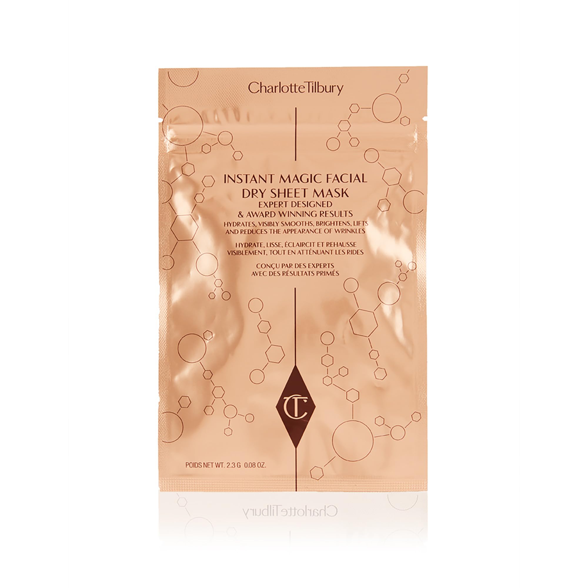 Charlotte Tilbury Instant Magic Dry Sheet Face Mask - Reusable, Hydrating Facial Mask with Niacinamide, Peptides & Butters - Smooths, Brightens & Plumps (1 Count)