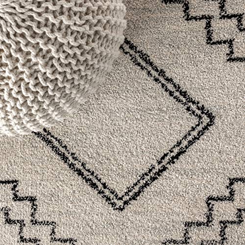 JONATHAN Y Amir Moroccan Beni Souk Ivory/Blue/Orange Indoor Area Rug, 4x6, Bohemian, Scandinavian, Easy-Cleaning for Living Room, Bedroom, Kitchen, Pet Friendly, Non-Shedding (MOH200E-4)