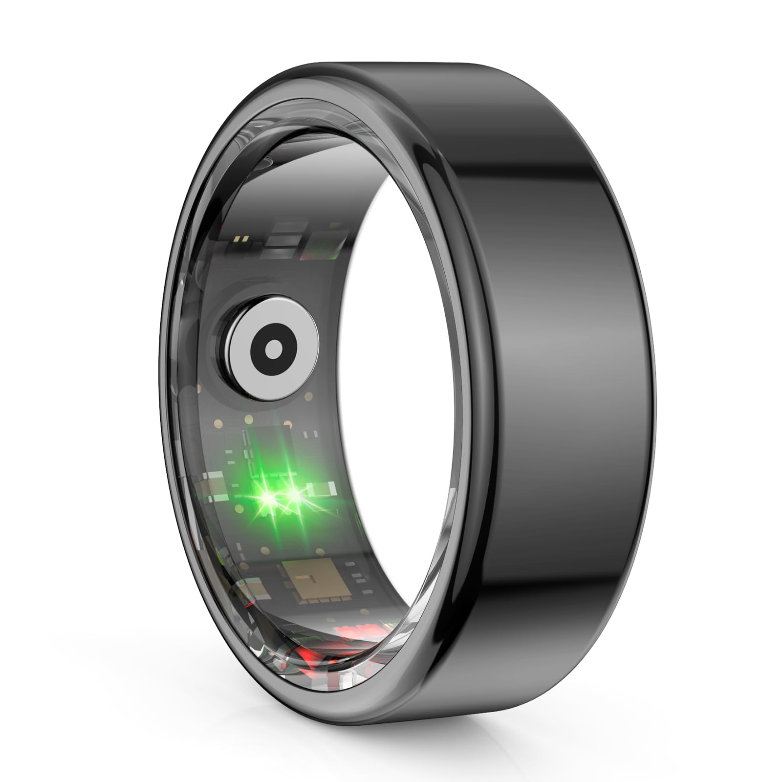 TWAKYIS Smart Ring Health Tracker - Monitor Heart Rate, Sleep, and Fitness - Waterproof Activity Ring for Women and Men (Black, 10#)