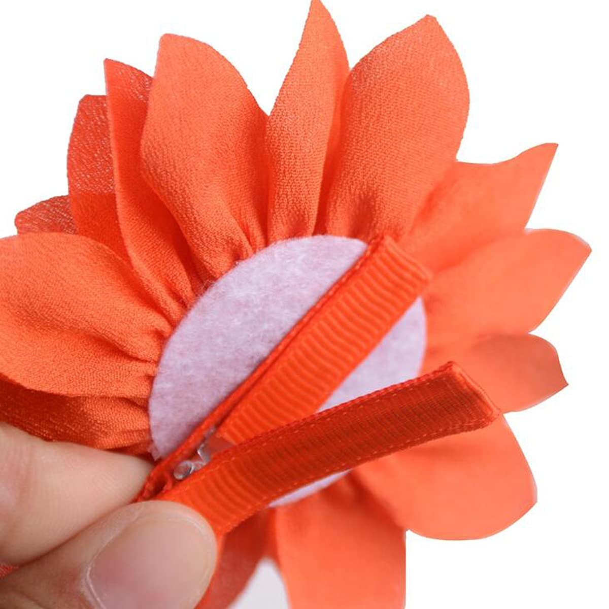 Snadulor 10Pcs Baby Girl Hair Bow Clips Floral Barrettes Grosgrain Satin Flower for Infants Toddlers Kids Girls,multiple colour
