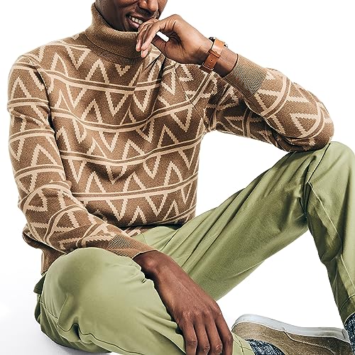 Nautica Men's Sustainably Crafted Turtleneck Sweater, Navy Seas