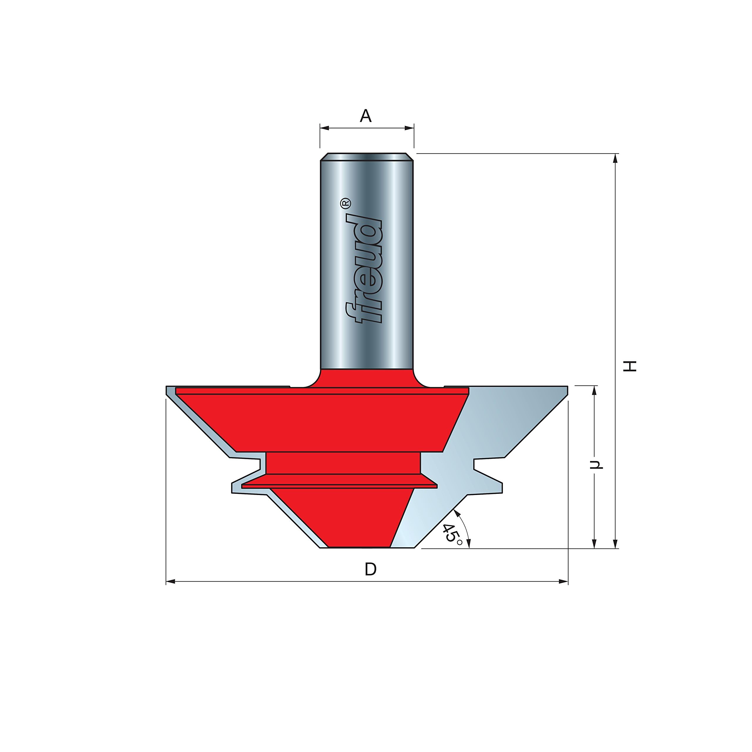 Freud 2-3/4" Dia Lock Miter Router Bit w/1/2" Shank 99-034