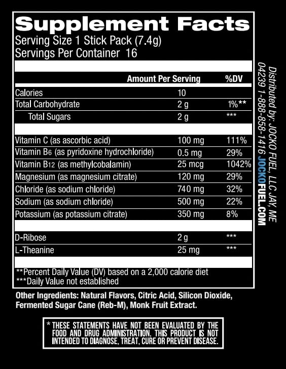 Jocko Fuel Hydrate Electrolytes Powder Packets No Sugar - Hydration Amplifier Packets for Recovery, Dehydration, & Exercise - with Vitamins B6, B12 & C (16 Packets) Blue Raspberry