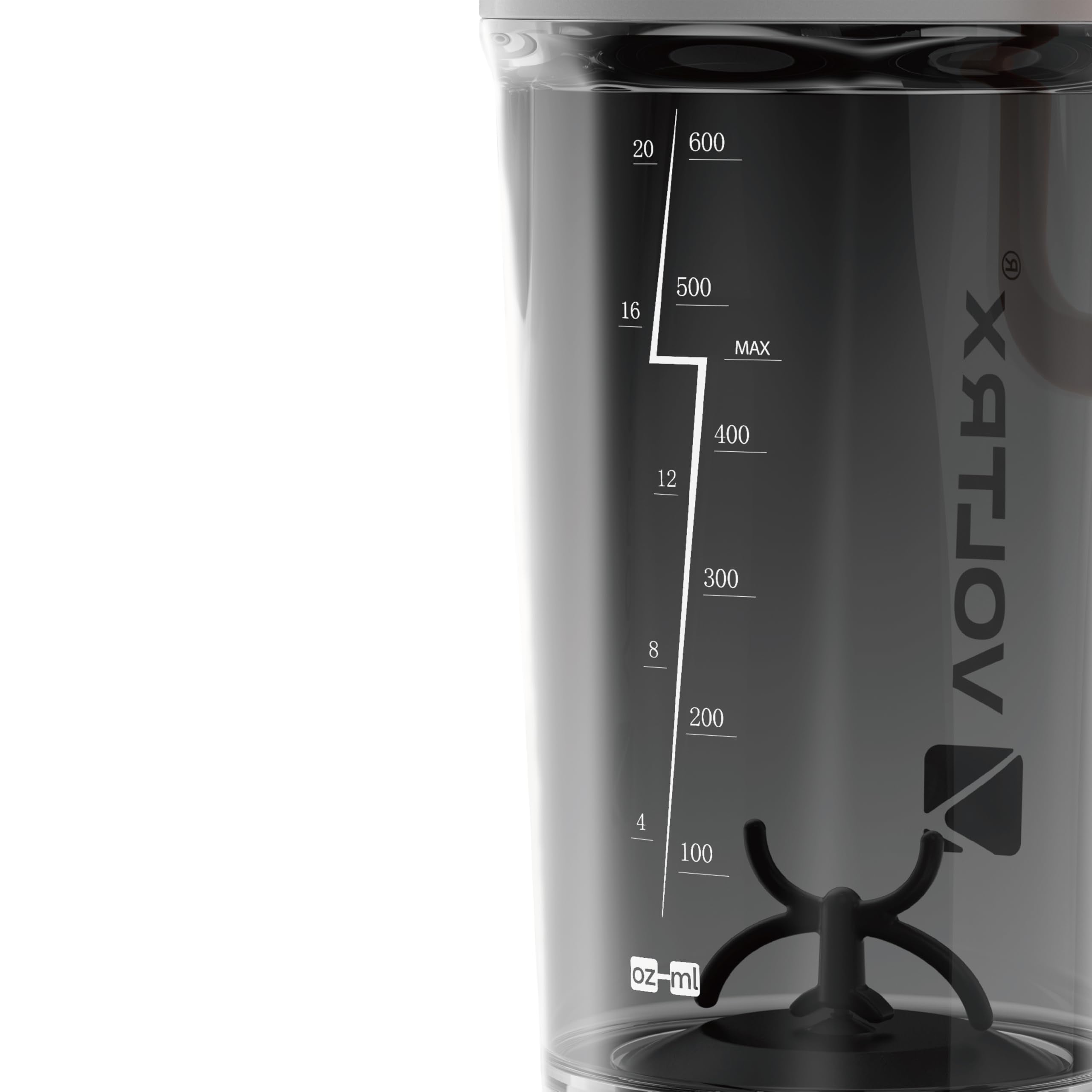VOLTRX Shaker Bottle, Gallium USB C Rechargeable Electric Protein Shake Mixer, Shaker Cups for Protein Shakes and Meal Replacement Shakes, BPA Free, Made with Tritan, 24oz