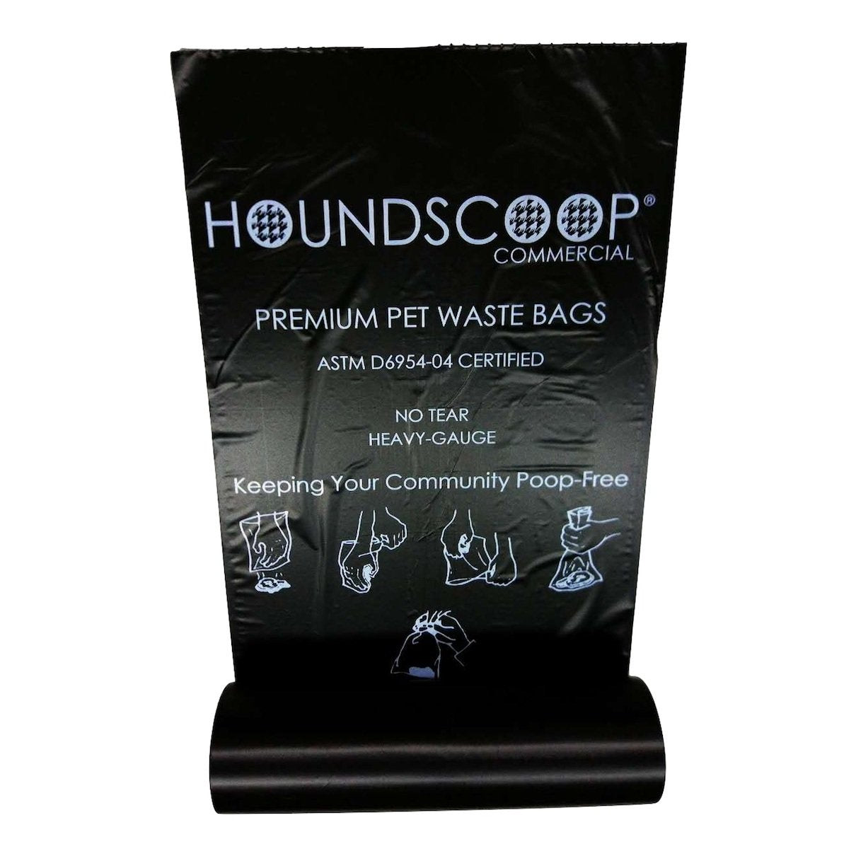 HOUNDSCOOP Case of 2000 Pet Waste Bags on Roll (10 Rolls of 200 bags per roll) Dog Waste Station Bags for HOA, Residential, commercial roll bag for Poop Station Dispensers