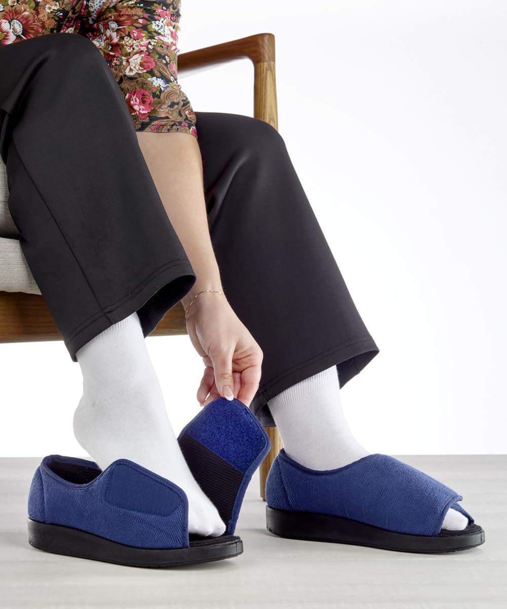 Silverts Diabetic Shoes for Women Wide Width, Diabetic Slippers for Women Wide Width, Shoes for Edema and Swollen Feet, Slippers for Elderly to Prevent Falls - Black/Black 9