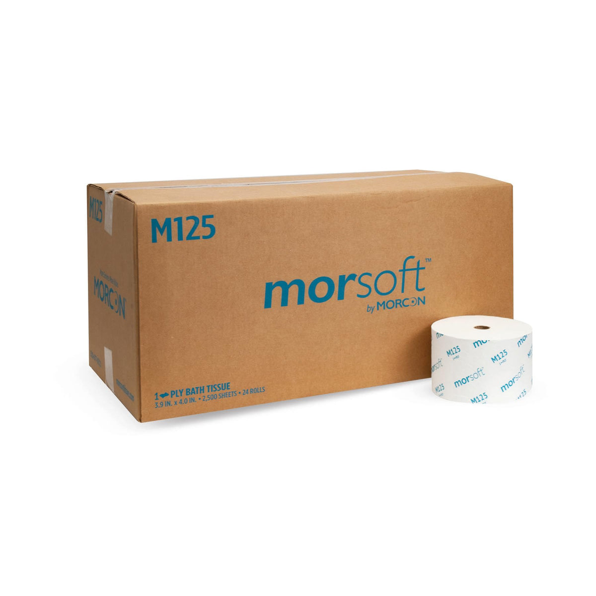 Morcon M125 Millennium Ultra Bath Tissue 1-Ply 2500 Sheets 7/8-Inch Core 24 Rolls/Carton