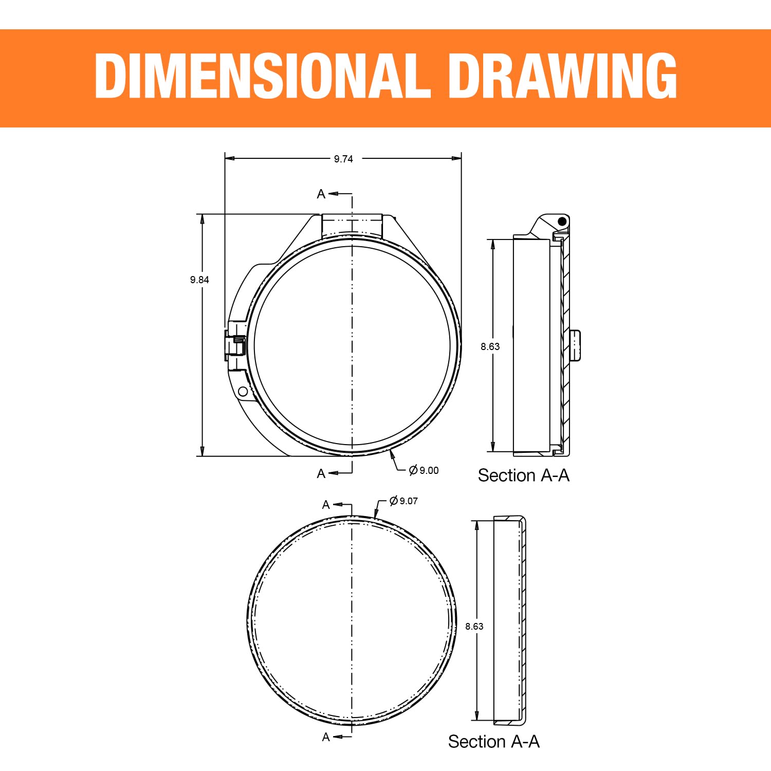 Buyers Products CC800 PVC Conduit Carrier Kit, 8 Inch Diameter, Mounting Hardware Included, Spring-Loaded Latch, Weather-Resistant Door Gasket