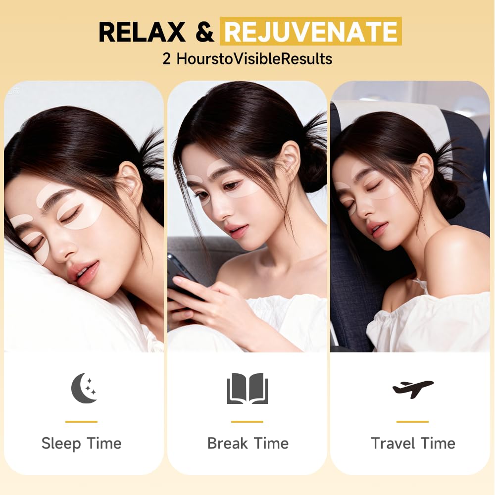 4 Pairs 5% PDRN Under Eye Patches, 6-in-1 Bio-Collagen 360° Eye Patches for puffy eyes, dark circles & Wrinkle | 2% Caffeine, Kojic acid, Retinol, Hyaluronic, Niacinamide | Korean Popular Eye Mask