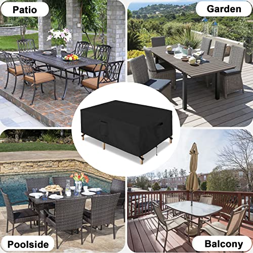 OutdoorLines Outdoor Waterproof Patio Table Furniture Set Covers - Rectangle Couch Sectional Cover Outside Weatherproof Patio Furniture Covering for Deck, Lawn and Backyard 126"L x 63"W x 28"H, Grey