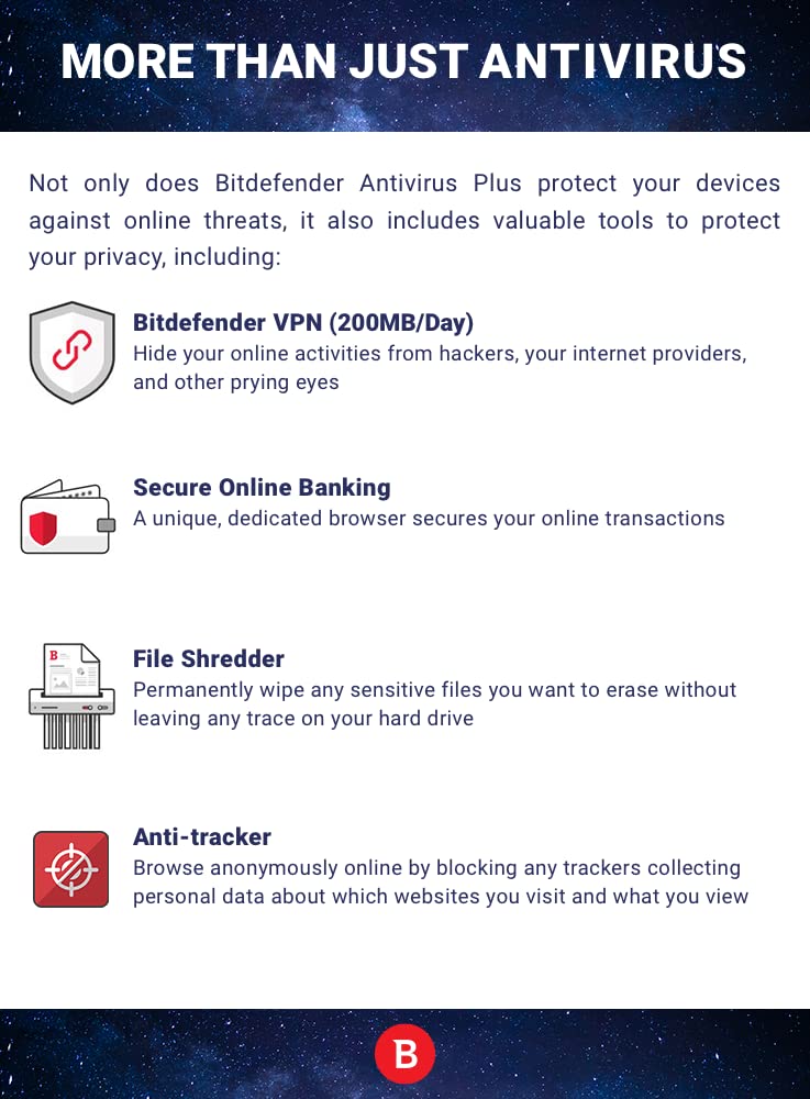 Bitdefender Total Security 2024 – Complete Antivirus and Internet Security Suite – 5 Devices | 2 year Subscription | PC/Mac | Activation Code by Mail