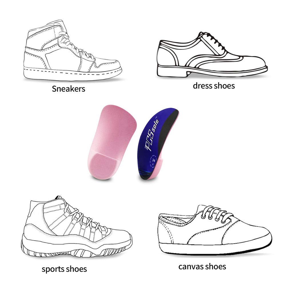 PCSsole’s 3/4 Orthotics Shoe Insoles High Arch Supports Shoe Insoles for Plantar Fasciitis, Flat Feet, Over-Pronation, Relief Heel Spur Pain