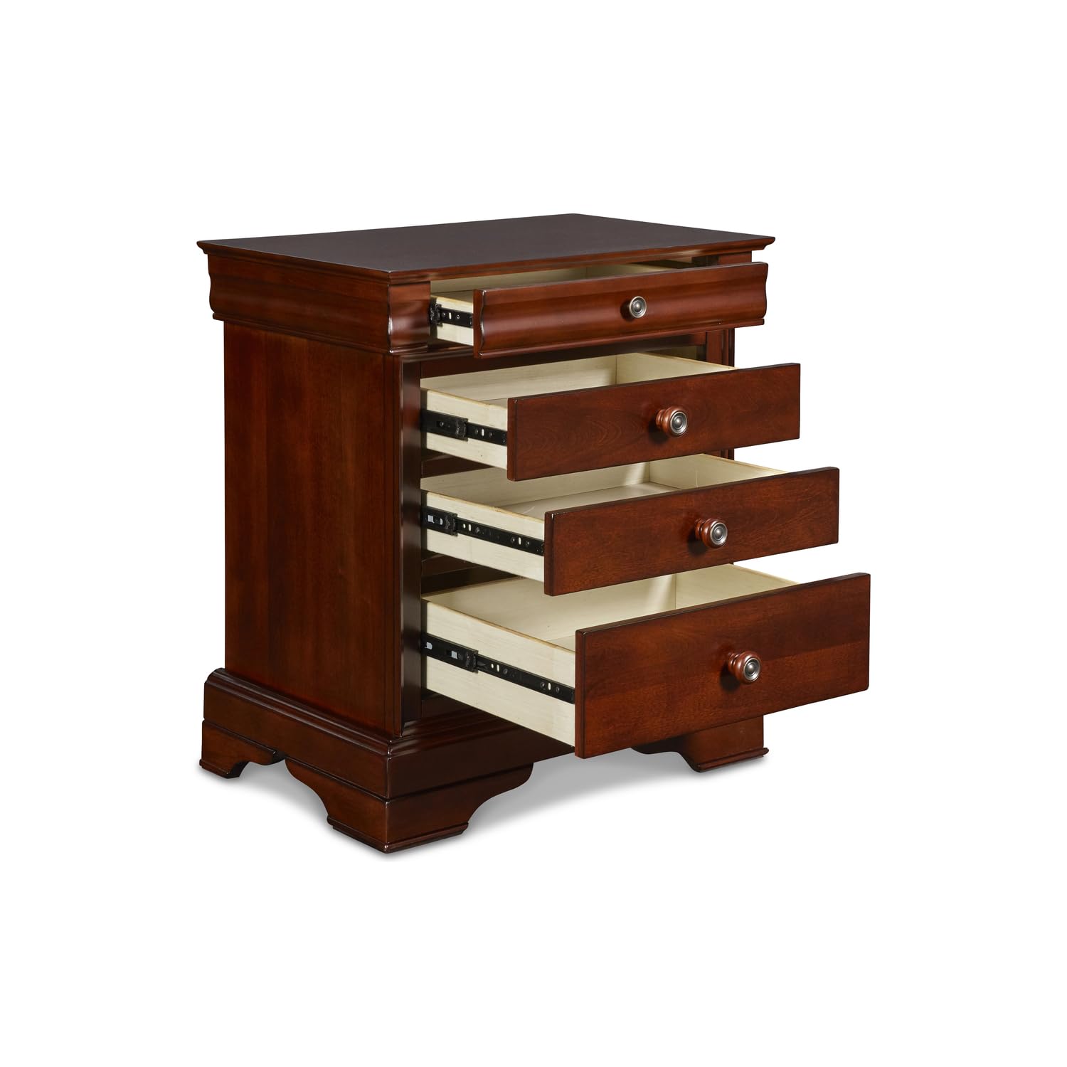 New Classic Furniture Versailles Nightstand, Bordeaux