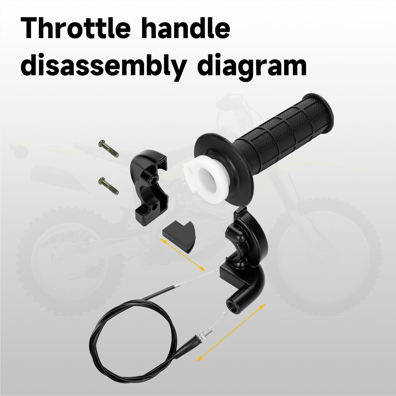 HIAORS 7/8" 22mm Twist Throttle Cable Handle Kit for Predator 196cc 212cc 6.5hp Coleman CT200U CT200U-EX BT200X Baja Warrior MB200 79cc 100cc CT100U CC100X Doodle Bug DB30 Motovox Mini Bike Go Kart