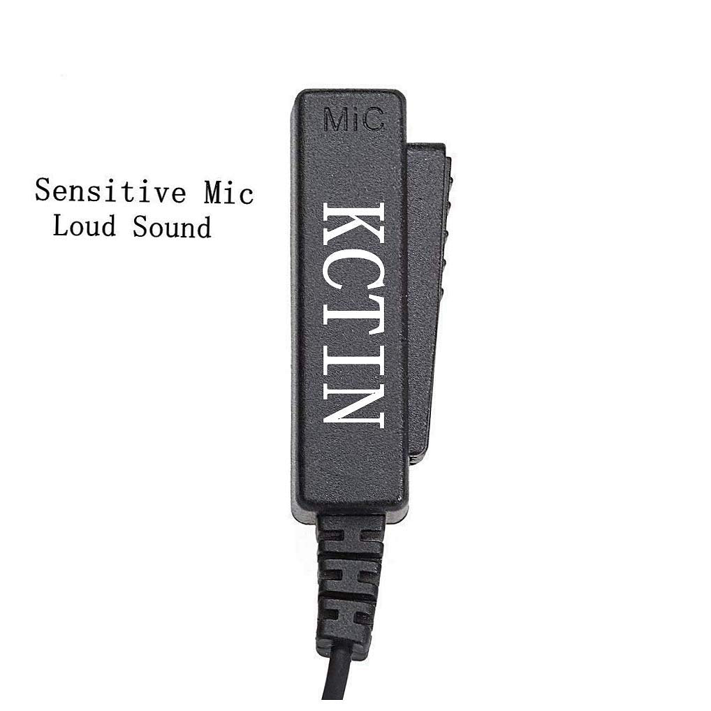 KCTIN Earpieces for Motorola Walkie Talkies with Mic 2 Pin Acoustic Tube Headset and PPT for CP200 GP2000 XU1100 PRO1150 MU12 (2 Pack)