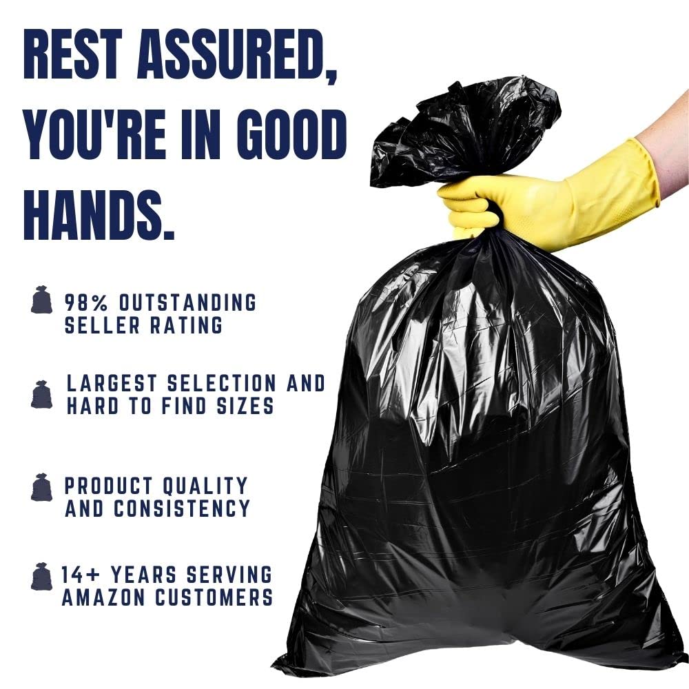 Plasticplace 20-30 Gallon Trash Bags │ 2.0 Mil │ Black Heavy Duty Garbage Can Liners │ 30" x 36" (100 Count)