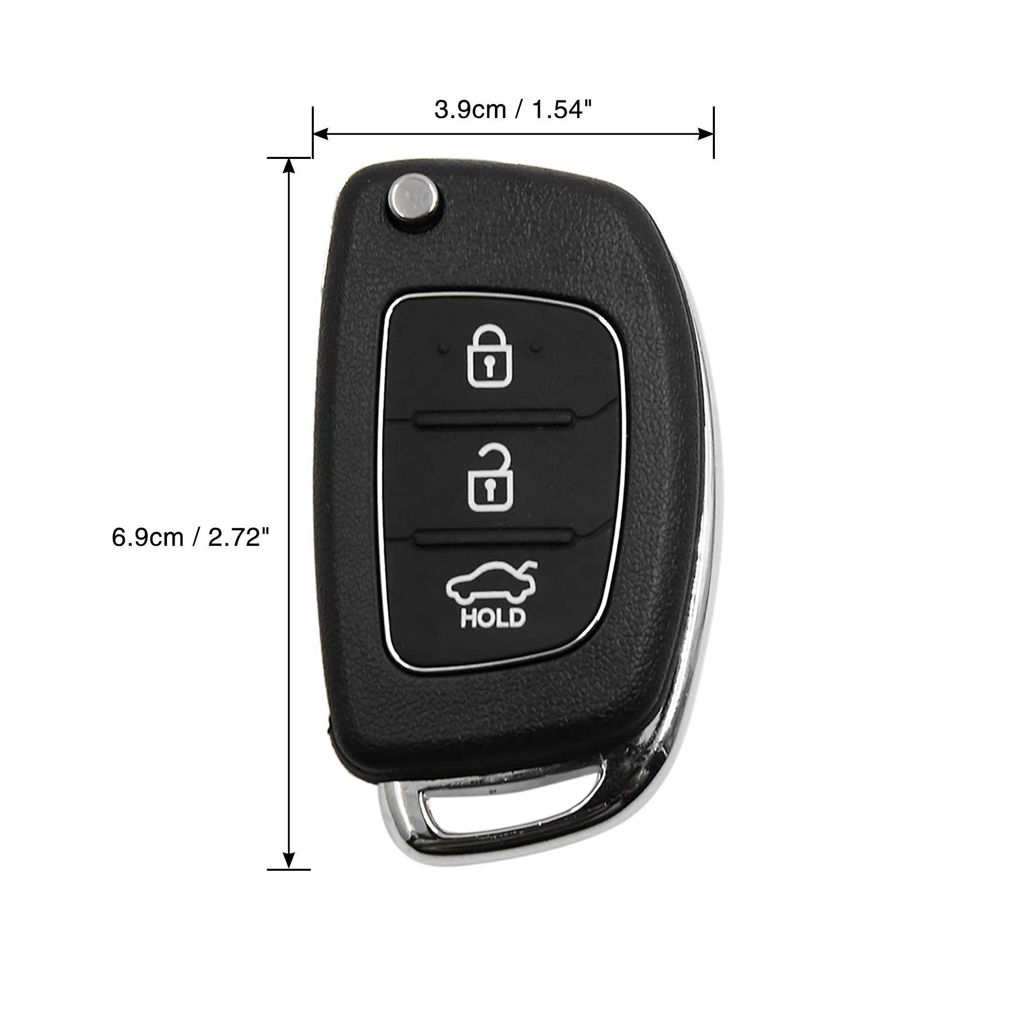 uxcell 3 Buttons Flip Folding Uncut Key Shell Remote Control Fob Clicker Case Replacement for Hyundai Santa Fe 2013 2015