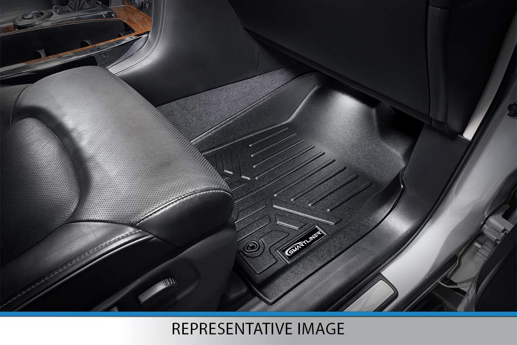 SMARTLINER Custom Fit Floor Mats 2 Rows and Cargo Liner Trunk Set Black Compatible with 2019-2020 Hyundai Santa Fe 5 Passenger Models