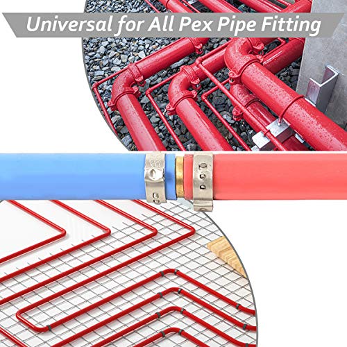 PADTON 50 Pack 1 Inch PEX Cinch Clamp Rings, Stainless Steel Pex Fittings Crimp Rings Pinch Clamps for PEX Tubing Pipe Fitting Connections (1 Inch)