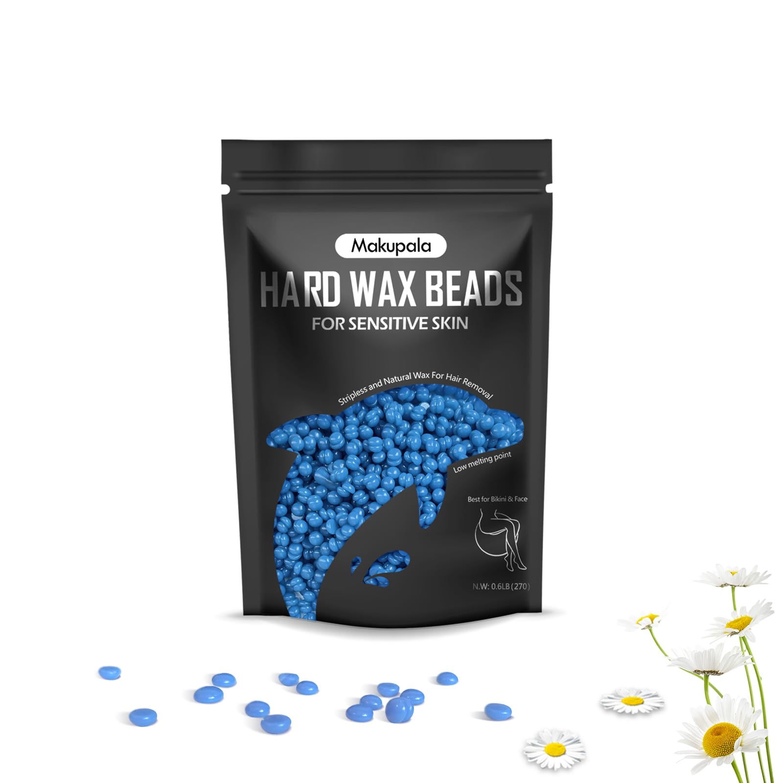 Hard Wax Beads, 16oz Scented Brazilian Waxing Bead for Sensitive Skin, Bikini, Body, Face, Coarse Hair Removal Wax Bead, Stripless Wax Bean, Women Men Beginner-Friendly Home Waxing Kit