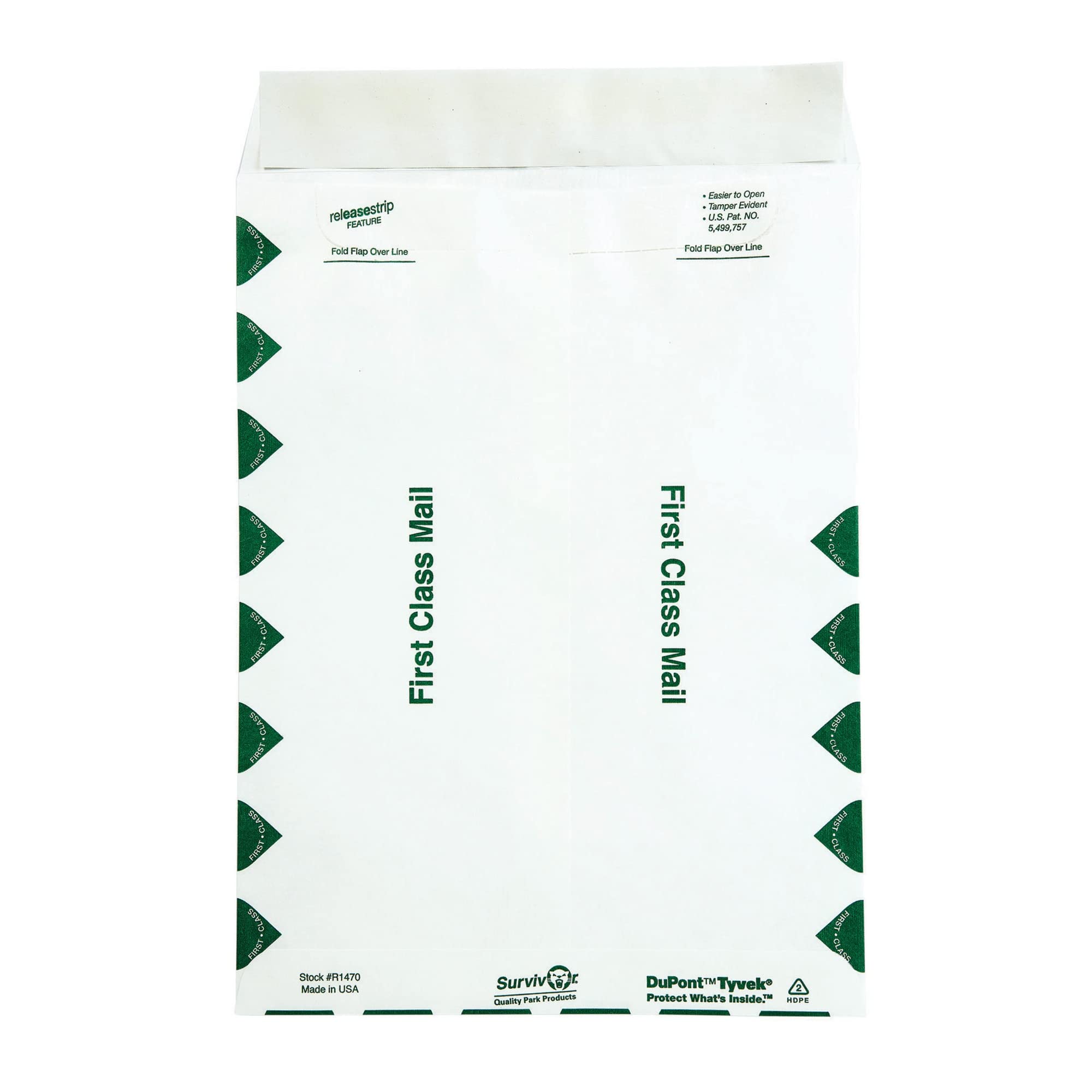 Survivor R1470 Tyvek USPS First Class Mailer, 9 x 12, White (Box of 100)