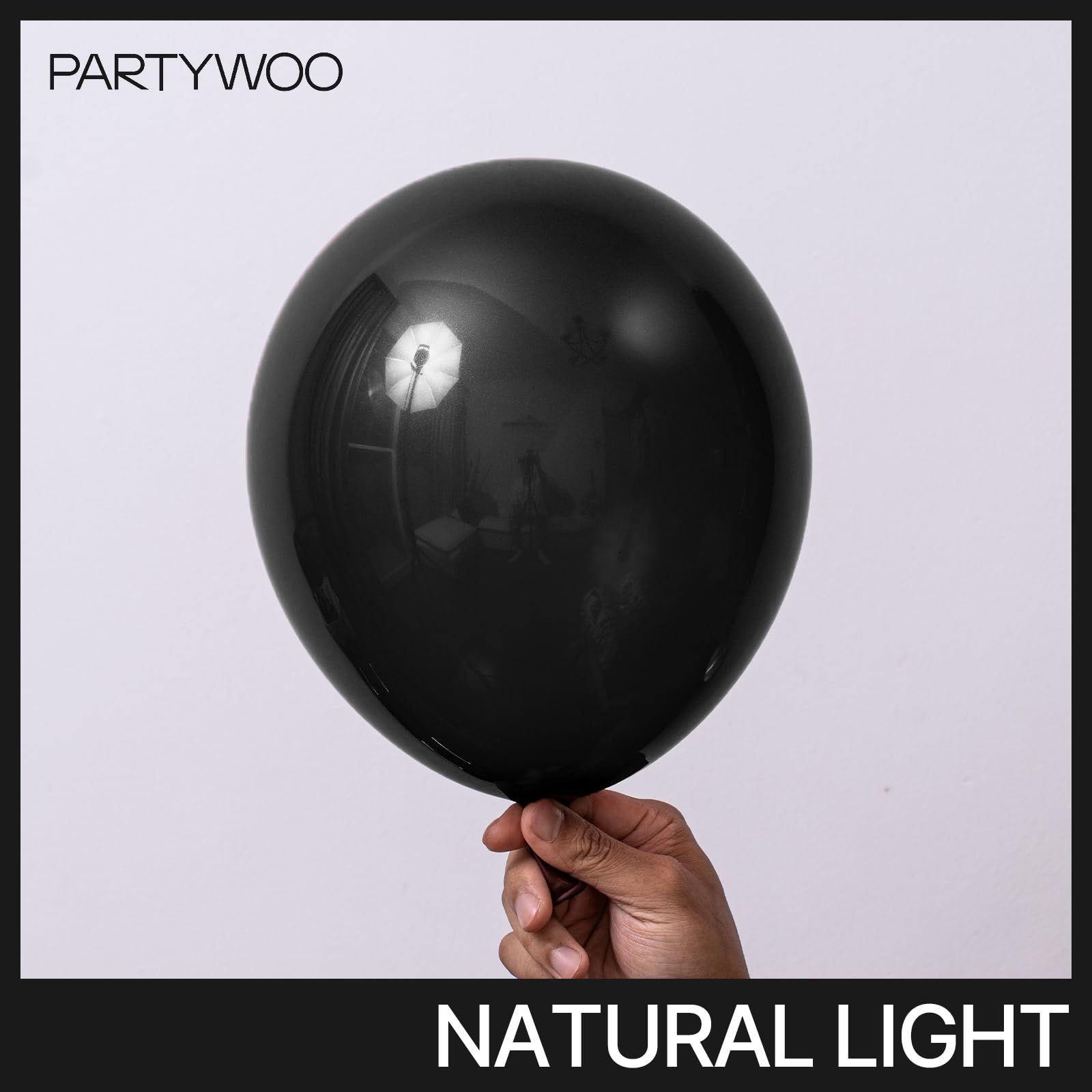 PartyWoo Black Balloons 152 pcs Different Sizes Pack of 18 12 10 5 Inch Matte Black Latex Balloon Arch Kit Garland for Graduation Halloween New Year Anniversary Birthday Party Decorations Black-Y18