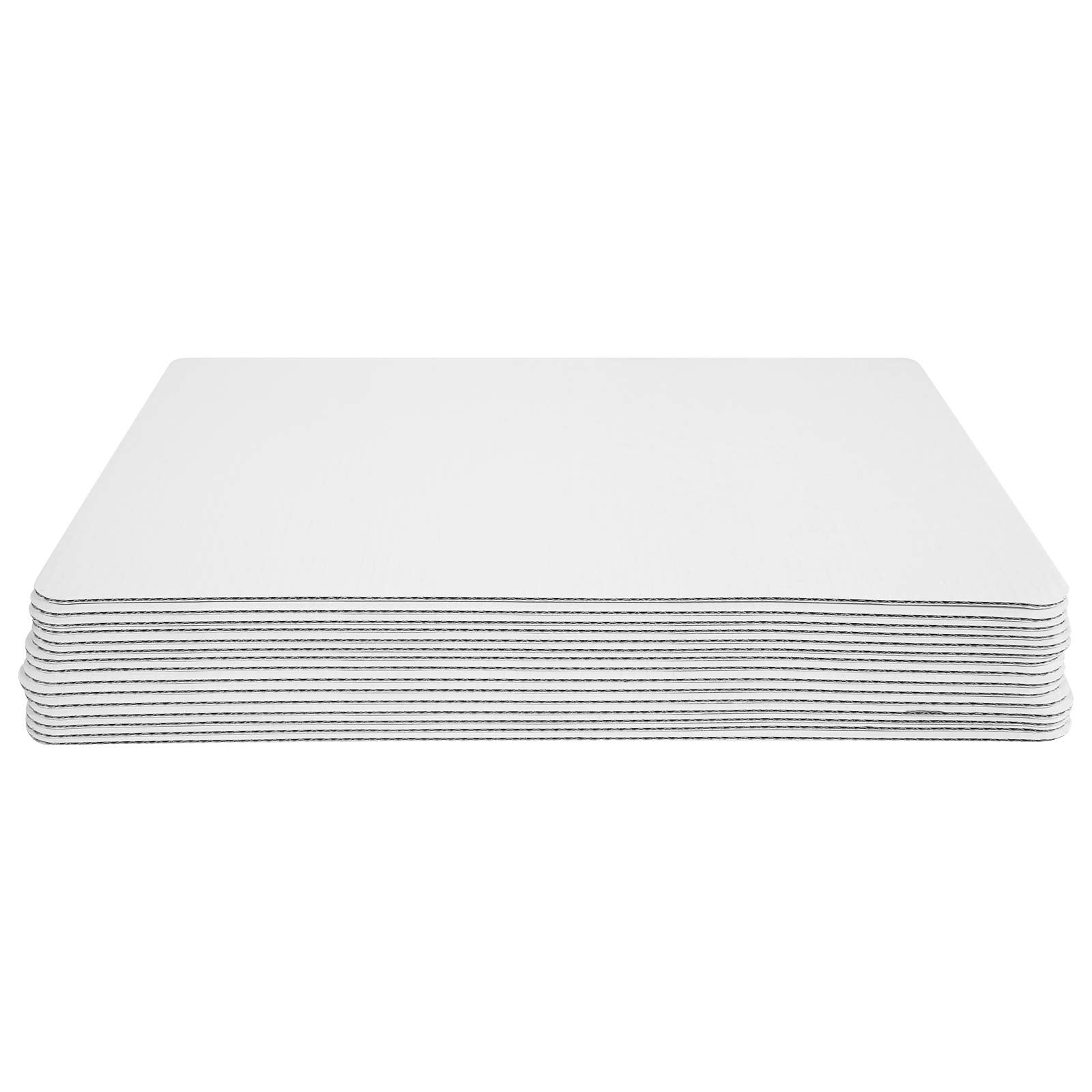 ONE MORE White Quarter Cake Sheet 13.75” x 9.75” Cake Board Sturdy Rectangle Greaseproof Pad Full 15 Pk Boards (15, White)
