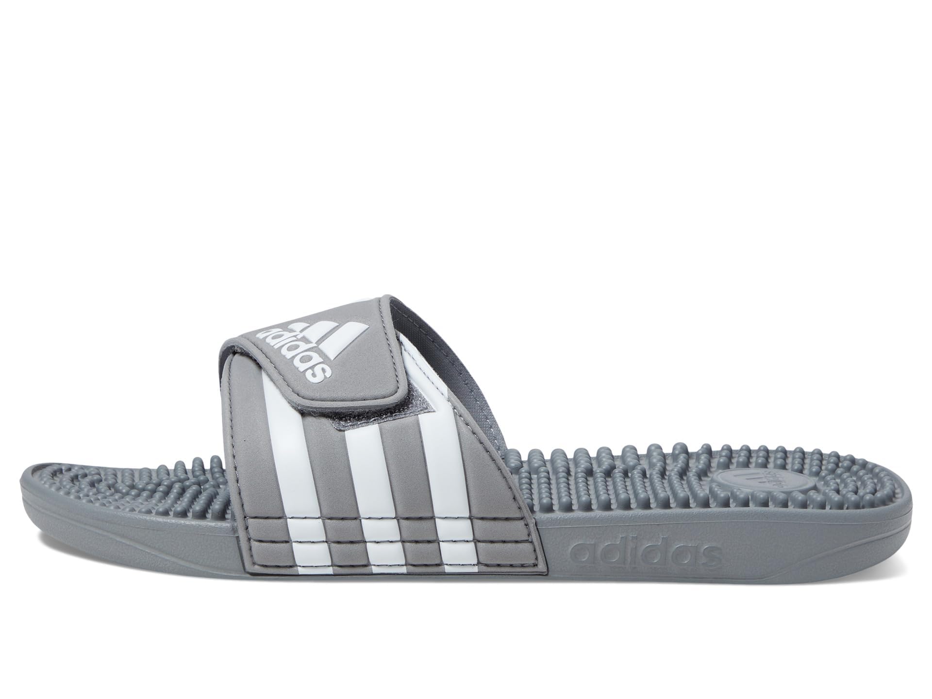 adidas Unisex Adissage Slides Sandal, Grey/White/Grey, 8 US Men