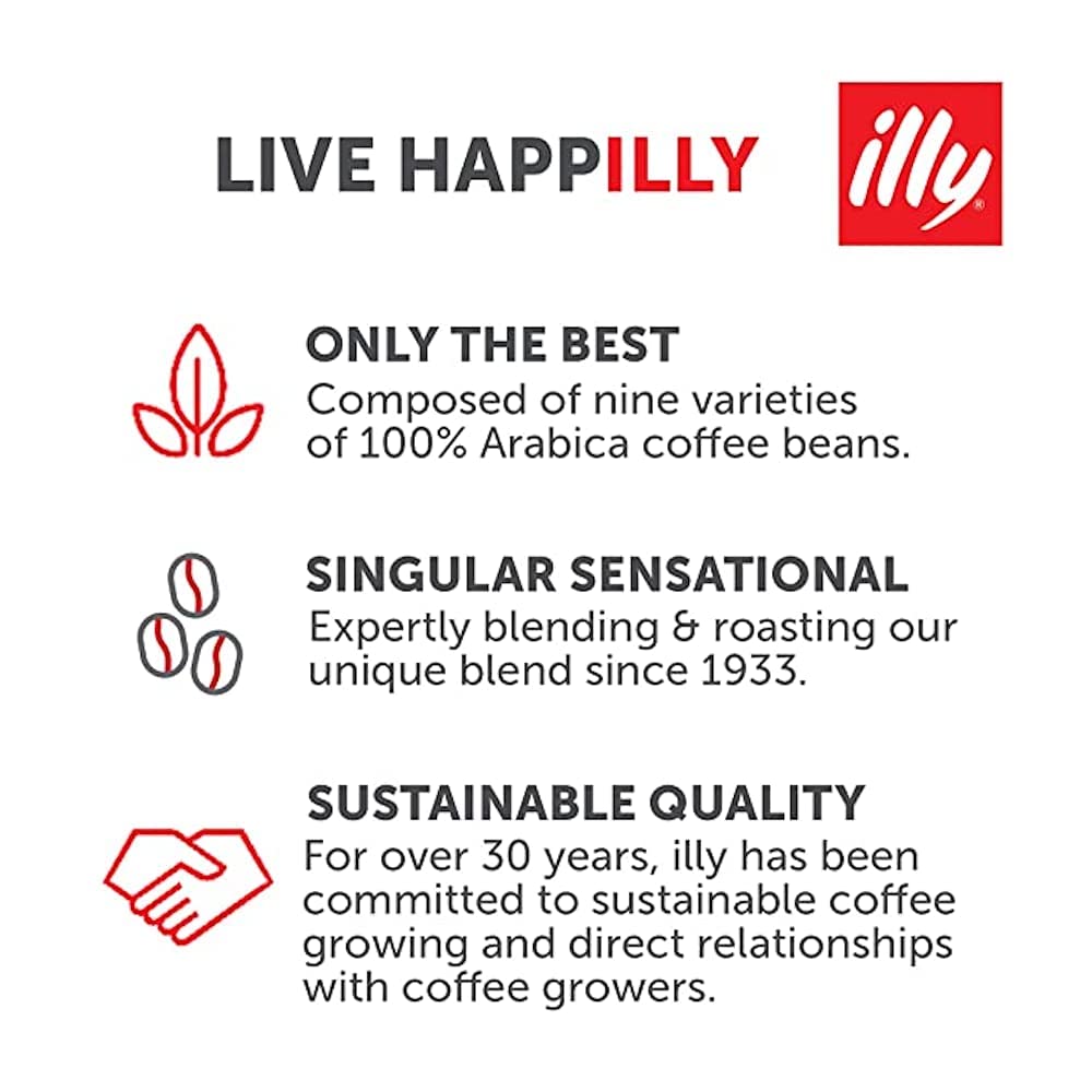 illy Italian Whole Bean Decaffeinated Coffee, One Can, 8.8-ounces