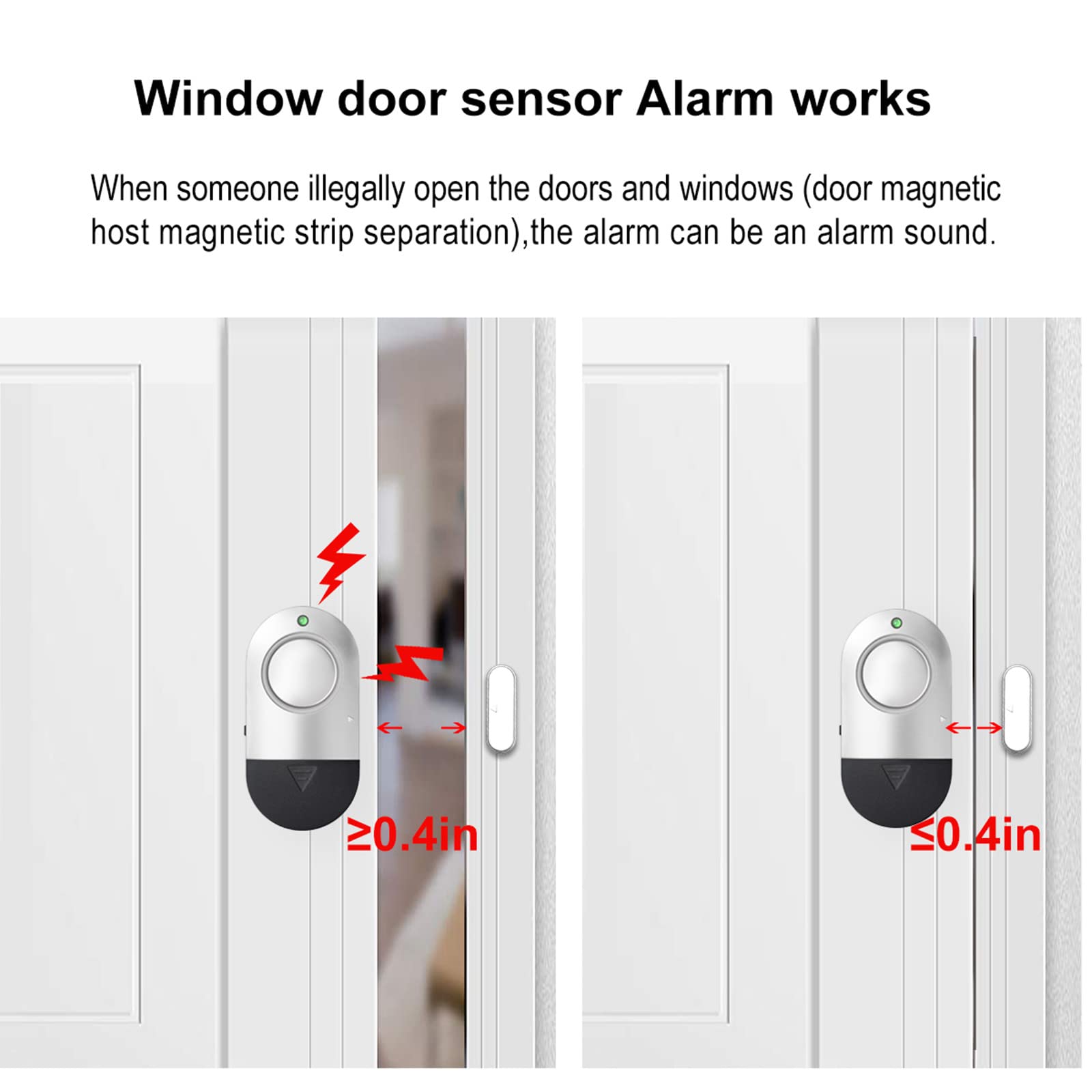 Window Alarm for Kids Safety - 120DB Door Chime for Home & Store