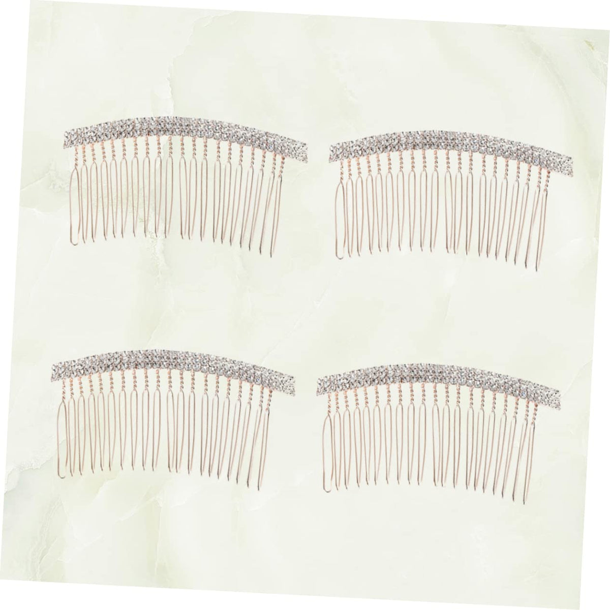 Beaupretty 4pcs Hair Accessory Silver Headpieces with Gold Rhinestone Tiara, Barrettes, and Hairpin for Bride