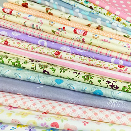 flic-flac Quilting Fabric Squares 100% Cotton Precut Quilt Sewing Floral Fabrics for Craft DIY (4 x 4 inches, 240pcs)