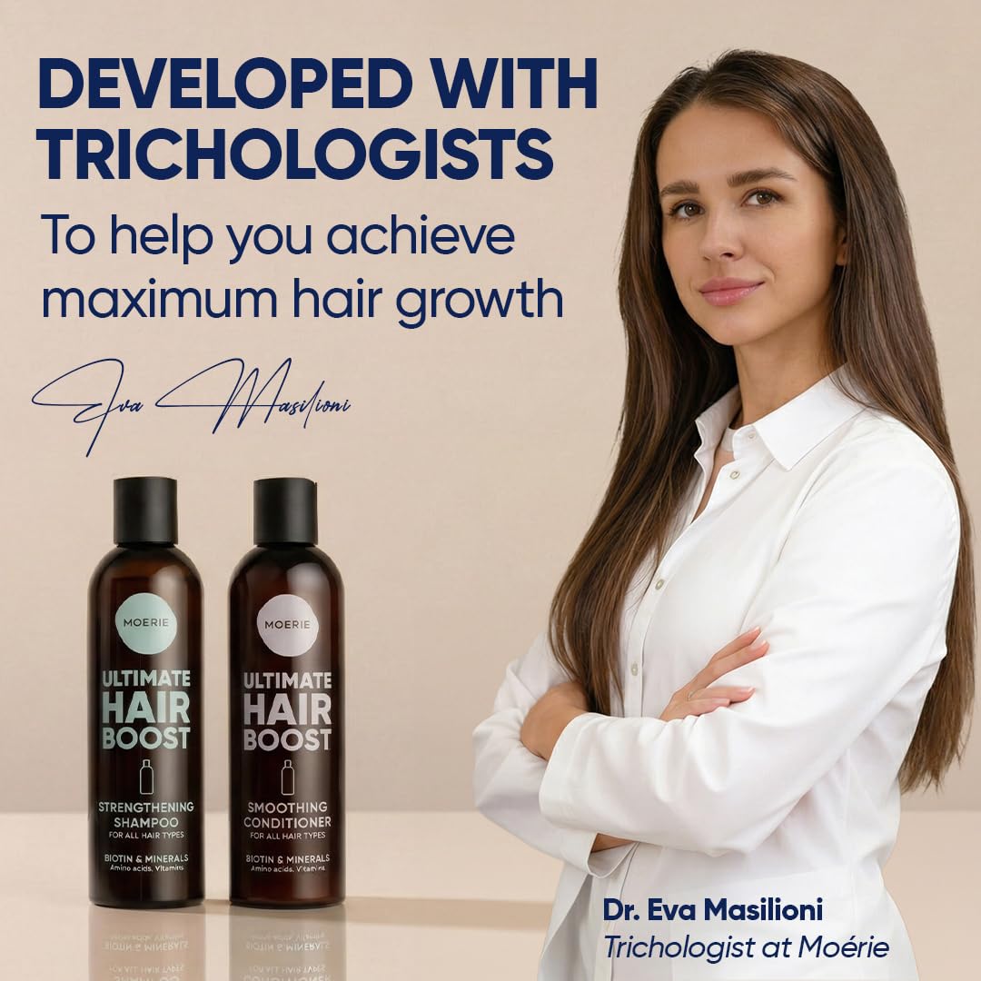 Moerie Hair Growth Shampoo and Conditioner for Women and Men, Hair Loss Solution with Biotin and Rosemary, Thickening Shampoo and Conditioner for Thinning Hair – Promotes Regrowth