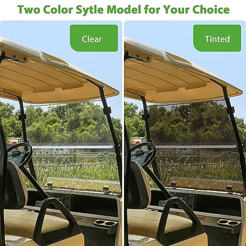 10L0L Foldable Golf Cart Windshield for Club Car DS 2000-Up Gas & Electric Models, UV-Proof & Impact Resistant, Lightweight Golf Cart Windshield-Clear