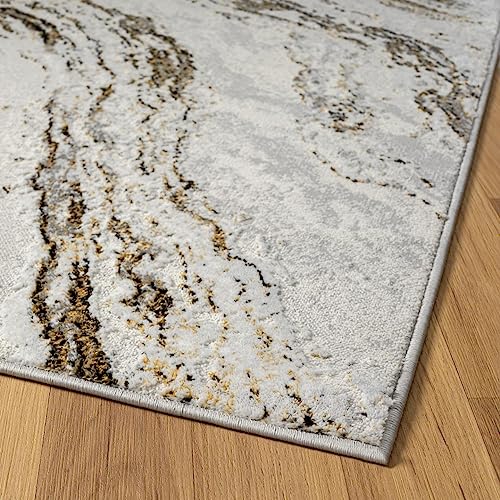 LUXE WEAVERS Modern Abstract Indoor Anthracite 5x7 Area Rug