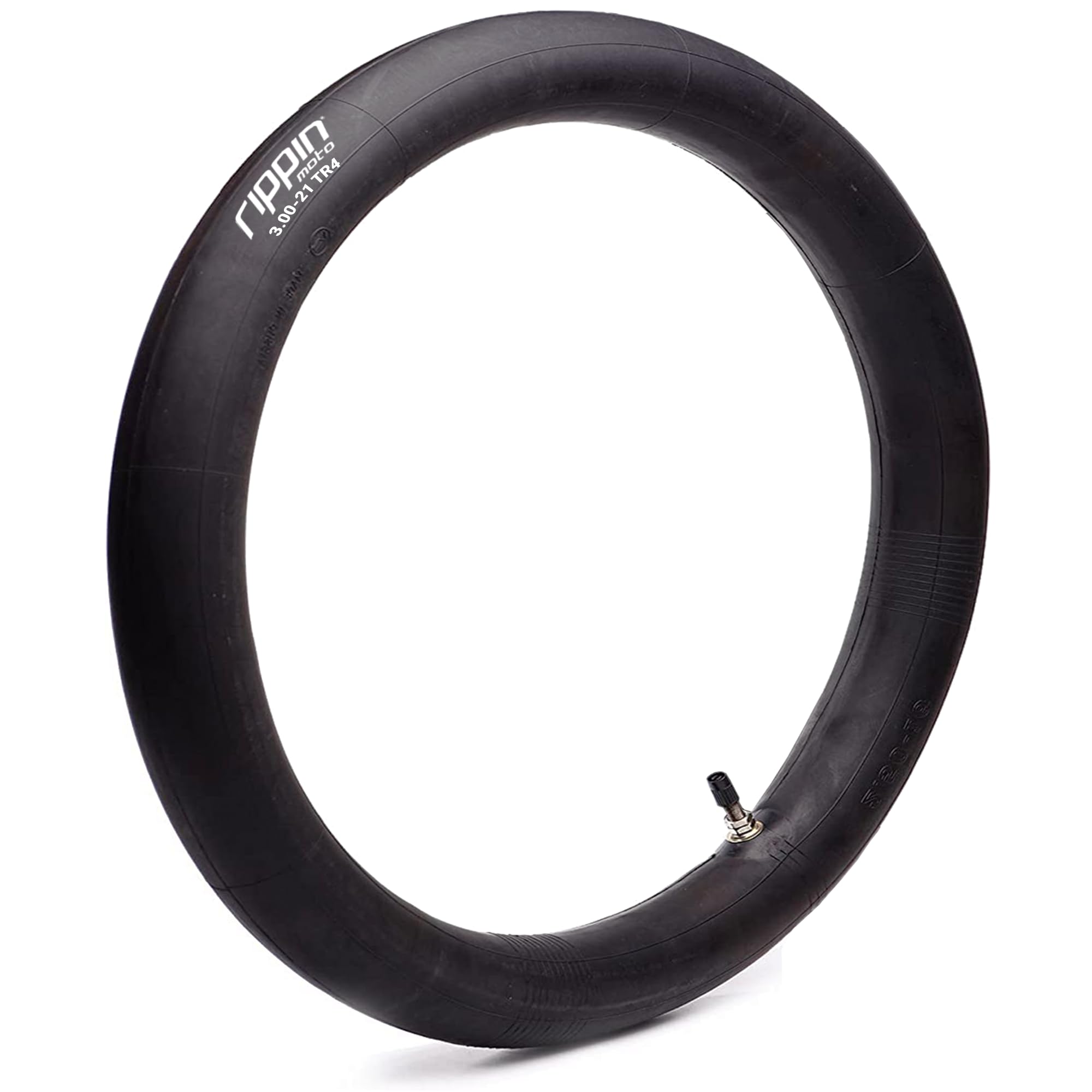Rippin Moto 90/90-21 or 80/100-21 (3.00 X 21) Heavy Duty Motorcycle Tube - Premium 3MM Thick Natural Rubber - TR4 Valve - Fits Most 21" Motocross and Dirt Bike Tires (3.00-21)