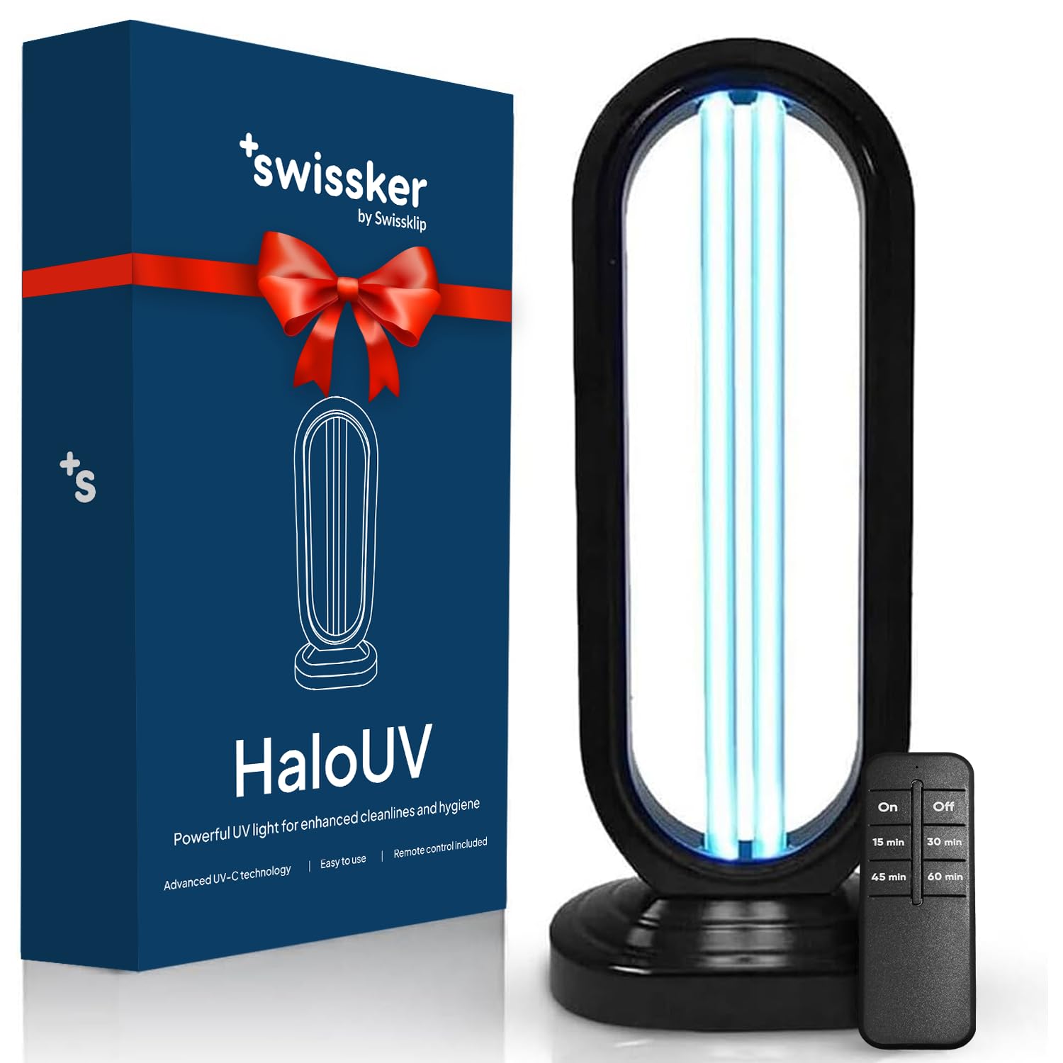 Swissklip Swissker HaloUV, Mold Remover, Home Disinfection Device, Dust Mites Remover, UV Light Sanitizer, Ultraviolet Sanitizer for Home, Room & Kitchen, Ultraviolet Light with 4 Speed Timings