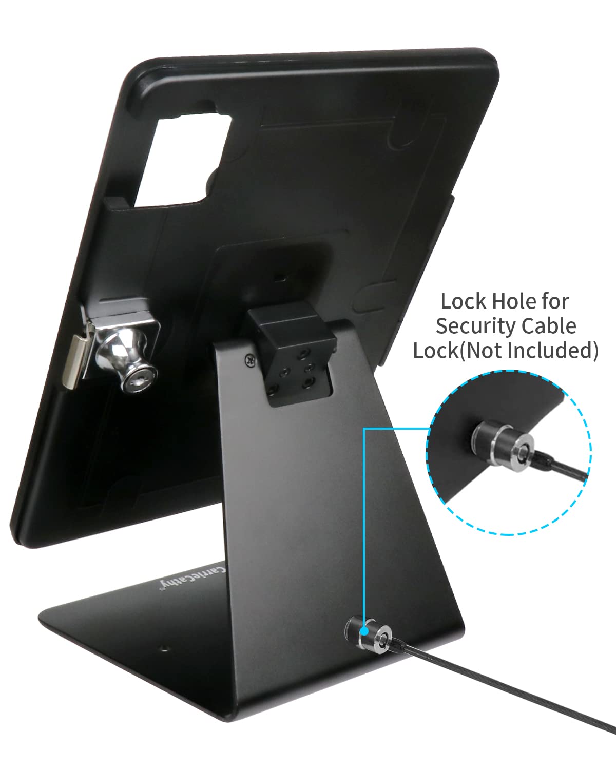 CarrieCathy Desktop Anti-Theft Security Kiosk POS Stand Holder Enclosure for 2025 iPad 11" (A16) 11th / 10.9" 2022 iPad 10th, Flip & Rotate