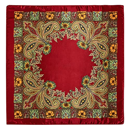Stlvoll 5PCS Large Satin Head Scarves - Silk Square Like Neck Scarf Hair Wraps Headscarf for Sleeping Head Scarf Bundle 35 in