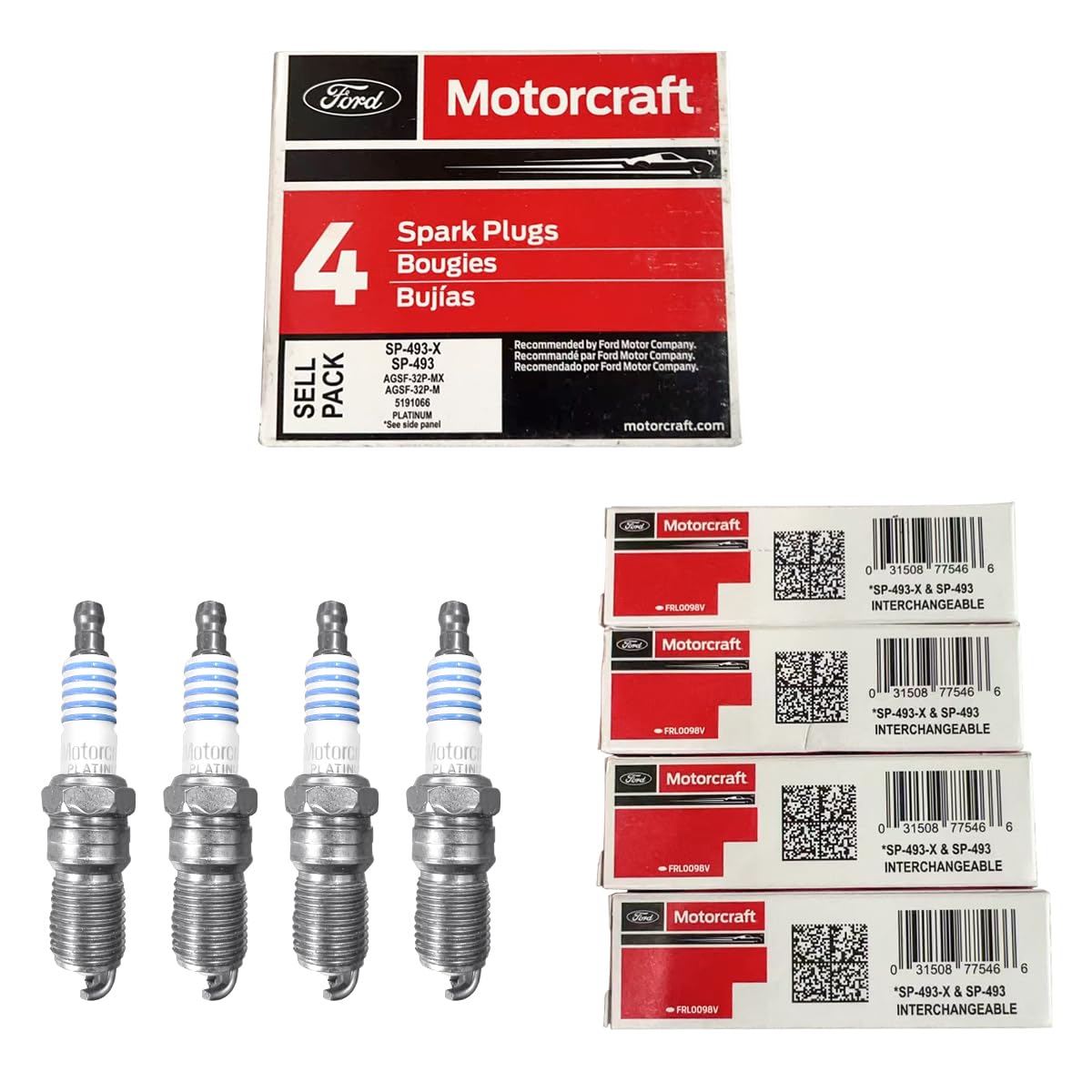 MAS Set of 8 Ignition Coil DG508 and Motorcraft Spark Plug SP493 compatible with Ford Lincoln Mercury 4.6L engines DG457 DG472 DG491 F523 3W7Z12029AA 1L2U12029AA 1L2U12A366A