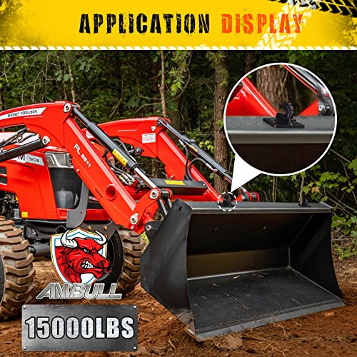 AMBULL Upgrade 2 Pack 3/8" Tractor Bucket Grab Hook Grade 70 Forged Steel Bolt On Grab Hook Tow Hook Mount with Backer Plate,Work Well for Tractor Bucket, RV, UTV,Truck, Max 15,000 lbs, Black