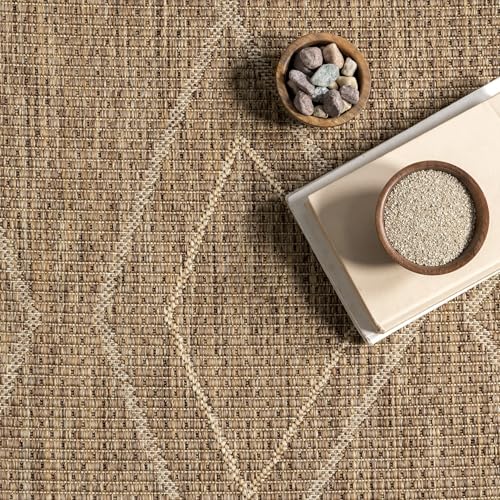 nuLOOM Sherilyn Geometric Indoor/Outdoor Area Rug, 9' 6" x 12', Beige