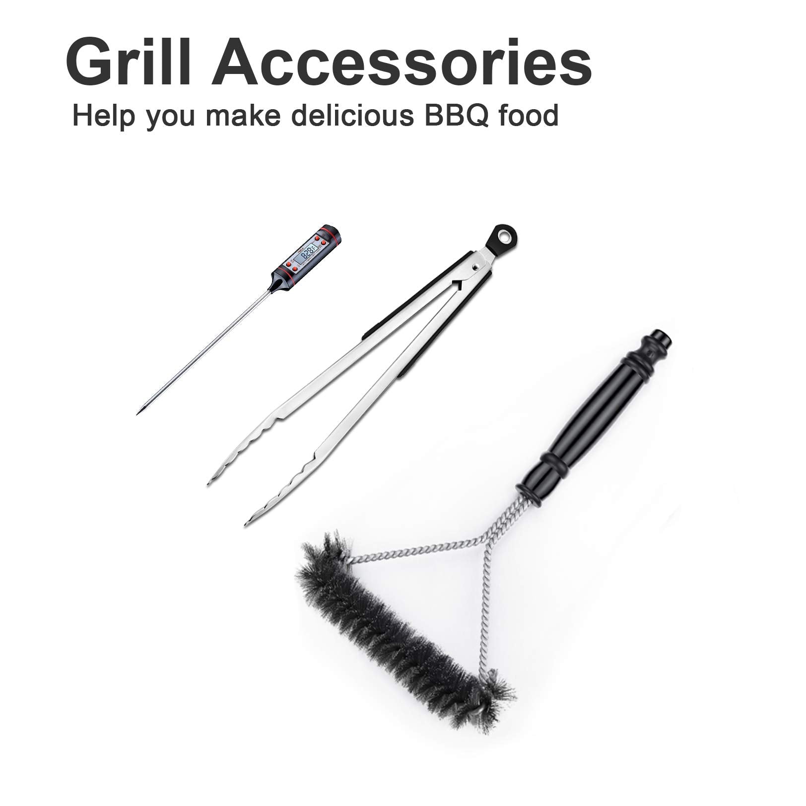Kingkong 7131 Grill Cover for Weber Genesis II 4 Burner Grill including Brush, Tongs and Thermometer