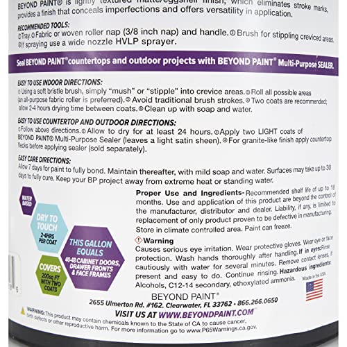 Beyond Paint BP19 Furniture, Cabinets and More All-in-One Refinishing Paint Gallon No Stripping, Sanding or Priming Needed, Pebble