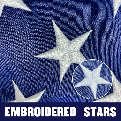American Flags for Outside 3x5,Heavy Duty American Flag with Embroidered Stars, Outdoor US Flags All Weather Sewn Stripes/Brass Grommets USA Flag (Outdoor flag 3x5 ft)