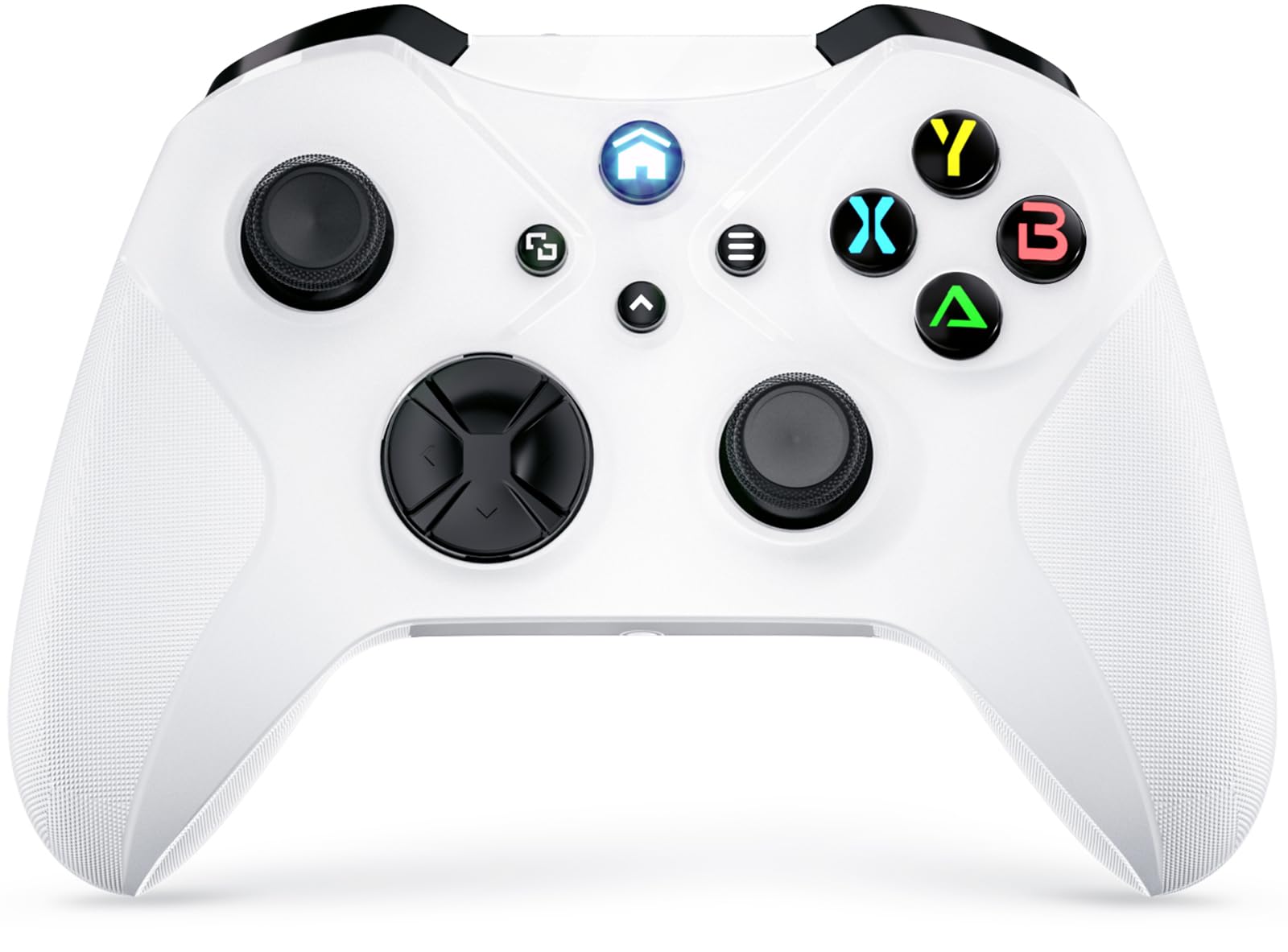Dinosoo Wireless Controller for Android Windows PC Steam Games, Dual Vibration TURBO Macro Function Hall Trigger 3.5mm Headphone Jack - White (Can't Connect to X for Now)