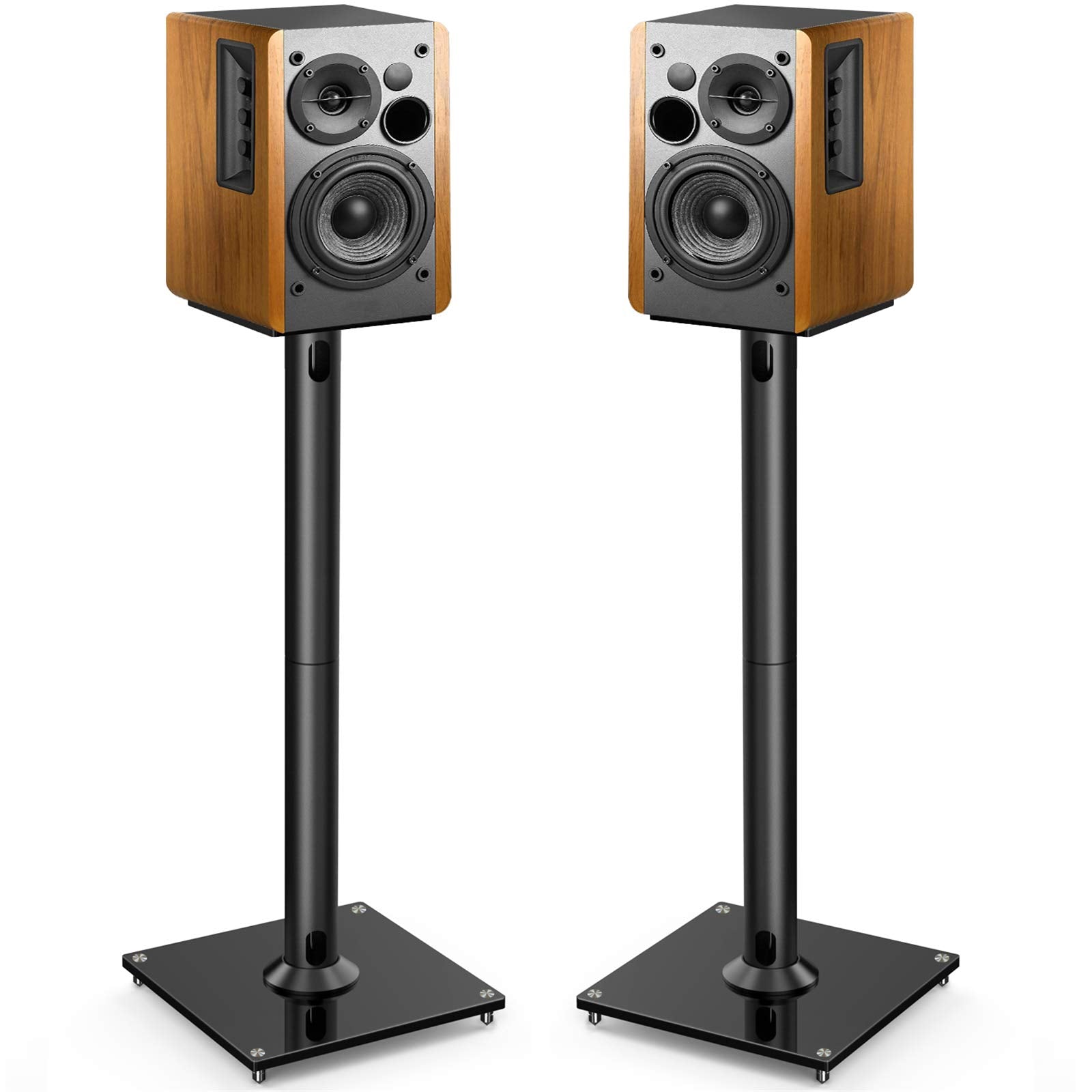 PERLESMITH Universal Floor Speaker Stands Pair for Surround Sound, Bookshelf Speaker Stand for 28 Inch Klipsch, Polk, Yamaha & Other Large Bookshelf Speakers Or Studio Monitors up to 22LBS,1 Pair