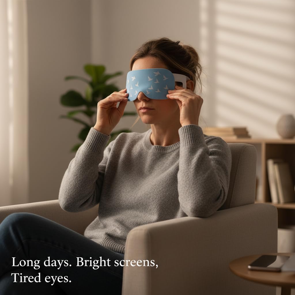 Arcadia Health Self-Heating Mask – 30 Single-Use Warm Compresses for Dryness, Puffiness & Migraine Relief – Soothing Steam Mask for Relaxation, Sleep Support & Under-Eye Care