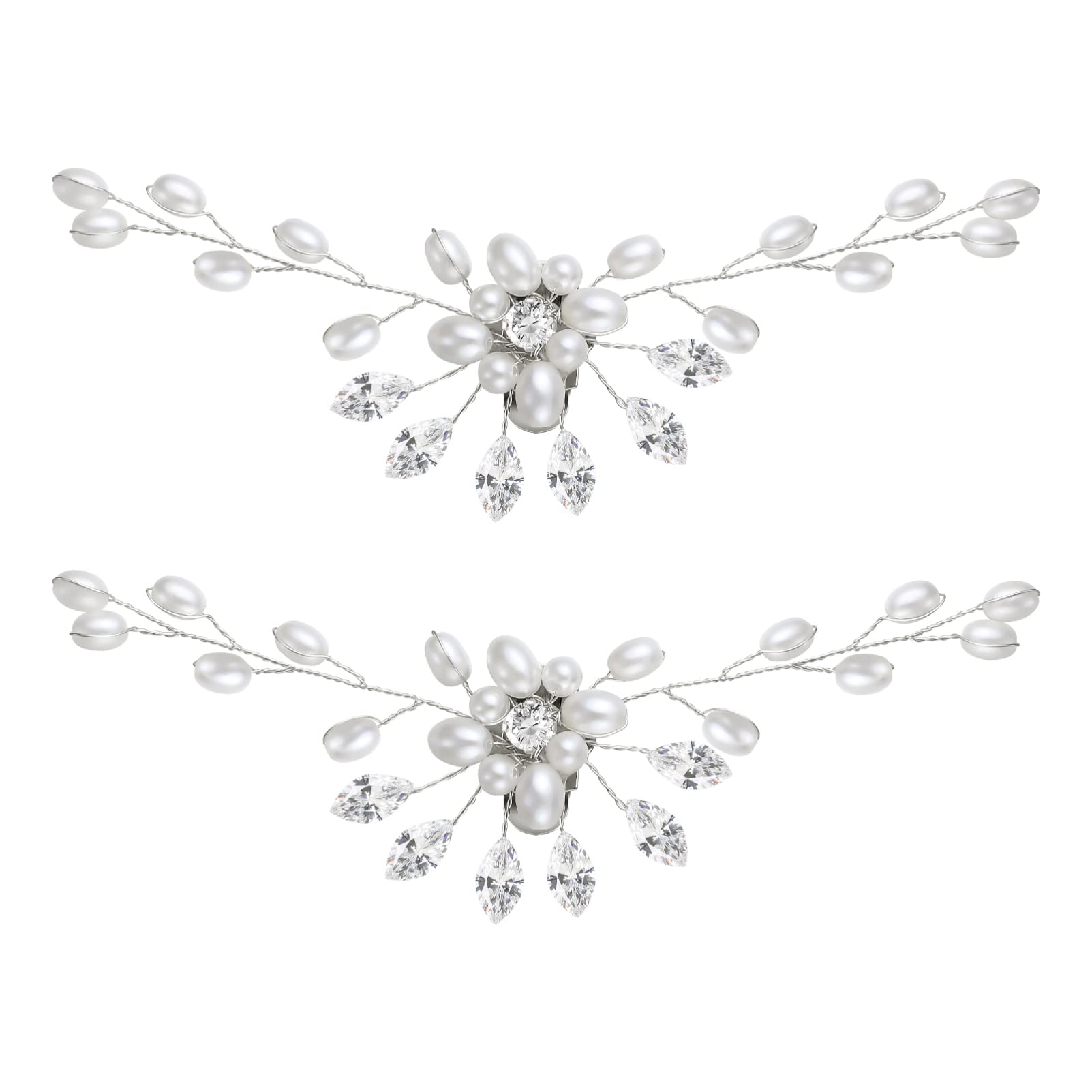 Abaodam 2Pcs Pearl Rhinestone Shoe Clips Decorative Wedding Shoe Buckle Women Shoe Ornaments for Brides